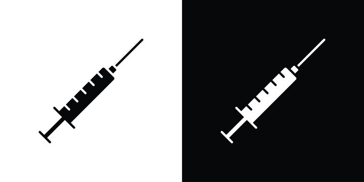 Syringe icon line art editable stroke and solid collection for app design