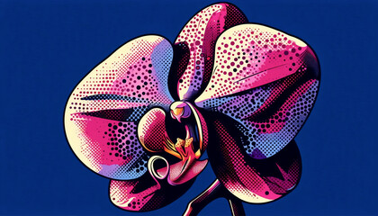 An orchid in pop art style, Ai generated image