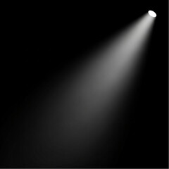 A radiant spotlight pierces through the darkness, casting a beam of pure light. The beam illuminates the scene, hinting at possibilities. vector illustration