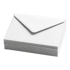 Stack of White Envelopes Business Mail Communication isolated