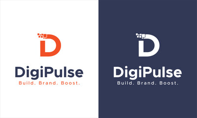 Digitally pulse your brand identity with this modern logo design for business growth and boost your brand with us