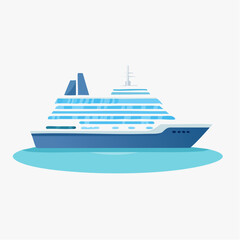 Cruise ship for vacation travel - simple drawing of vacation boat