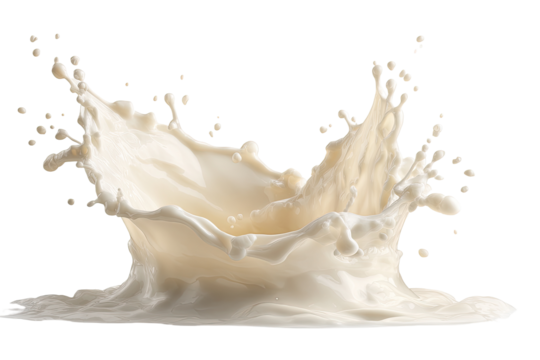 Creamy milk splash in a dynamic arc