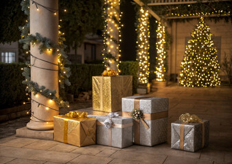 christmas tree and gifts