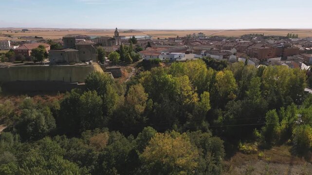 Way of St. James. Panoramic view of Carri&oacute;n de los Condes, Palencia.