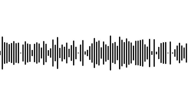 Sound wave audio spectrum black background.Audio waveform spectrum animation. abstract music sound wave or audio waveform. Animated sound wave spectrum with alpha