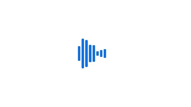 Voice message Animation. Digital interface audio Voice assistant for musical notes flying alpha channel animation, white notas music.