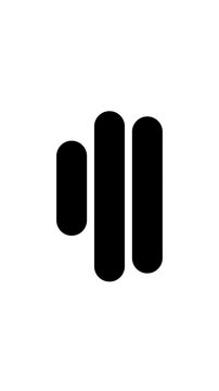 Voice message Animation. Digital interface audio Voice assistant for musical notes flying alpha channel animation, white notas music.