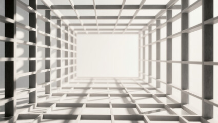 Unique perspective of an abstract grid structure from below