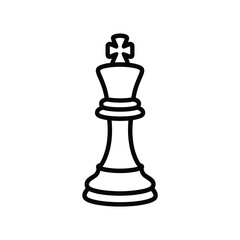 Simple outline drawing of a chess king piece