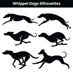 Whippet Dog Silhouettes