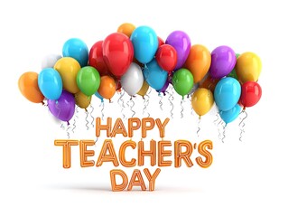 Teachers Day message bright balloons celebrating teachers influence generations white
