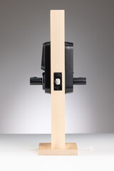 Vintage mechanical counter with wooden stand