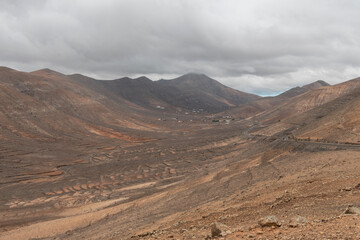 Valle de Vallebrón, paisaje árido del norte de Fuerteventura