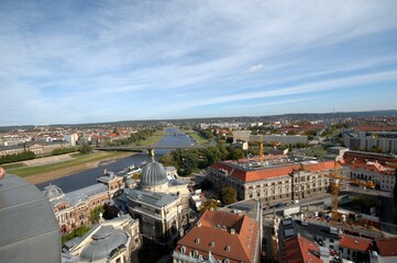 Dresden, Blick vom Turm der Frauenkirche in Richtung Carolabrücke
