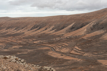 Valle de Vallebrón, paisaje árido del norte de Fuerteventura