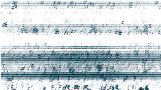 Abstract glitch background with digital pixel noise effect isolated on transparent background