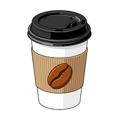 Coffee cup with coffee bean