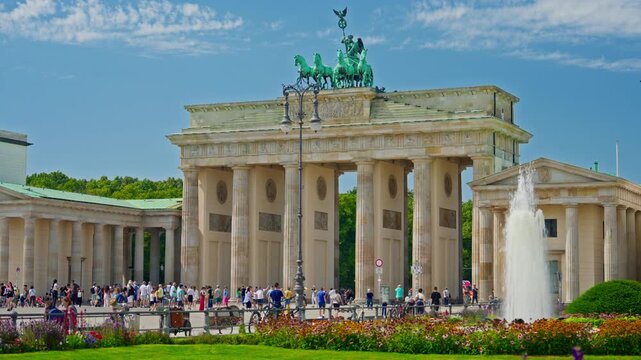 Brandenburg Gate in Berlin, Germany. Landmark on a summer day