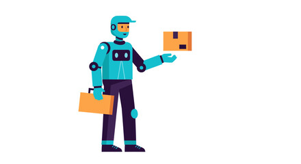 Obraz premium Automated Futuristic Delivery Services Using Advanced Artificial Intelligence Technology