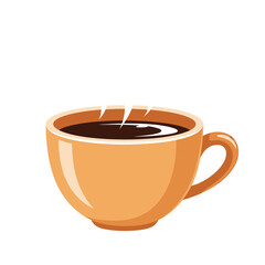 A cup of hot coffee with steam