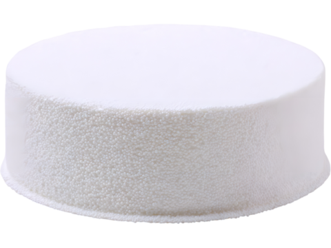 Minimal white fondant cake isolated on transparent background, ideal for bakery or minimalist celebration themes.