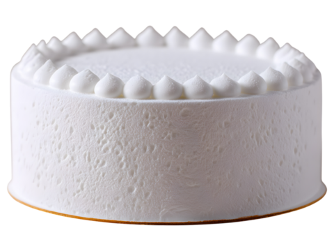 White cake with delicate pearl decorations isolated on transparent background, symbolizing luxury and wedding themes.