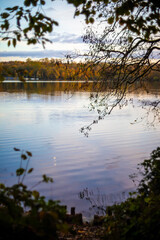sunset over the lake