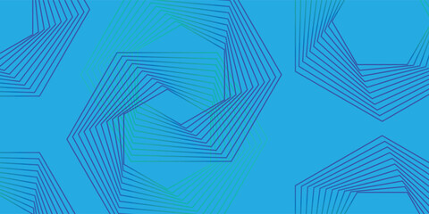 Minimalist Interlocking Hexagon Tunnel Graphic, Vector Illustration.