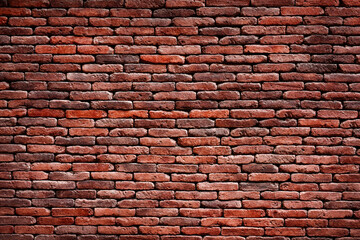 Red brick wall uniform background texture