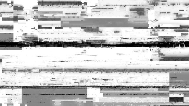Monochrome glitch texture overlay isolated on transparent background