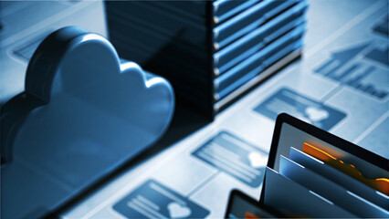 Paperless office setup with automated file management and real-time data access.