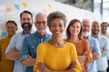 Obraz premium Diverse group of professionals in a bright office