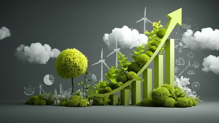 Innovative Growth Visualization Combining Nature and Technology for Sustainable Business Strategies - Powered by Adobe