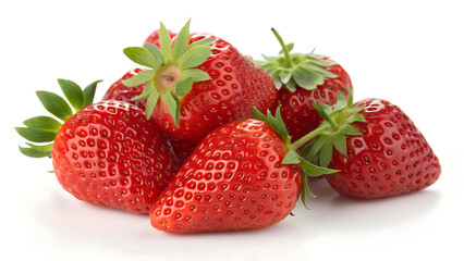 Fresh Strawberries on White Background &ndash; Fruit Photography