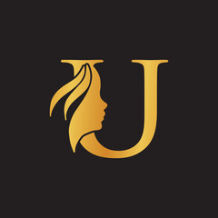  letter logo u with beauty concept Premium Vector