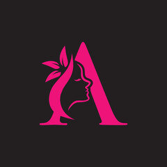 Letter A beauty salon logo design