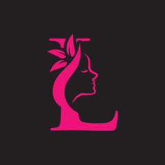 Letter logo L with beauty concept Premium Vector