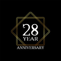 28 year anniversary wedding celebration design text vector illustration.