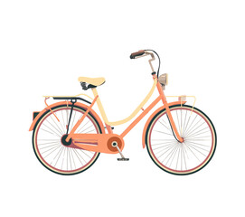 Fototapeta premium Orange and Cream Bicycle Graphic isolated on a transparent background