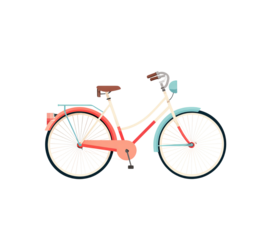 Flat design bicycle icon isolated on a transparent background