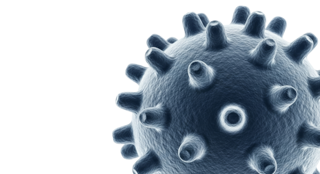 Close-up of blue microscopic virus sphere concept of transparent background   - Powered by Adobe