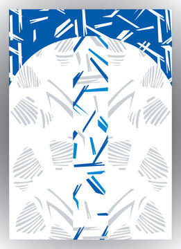 Dynamic Blue and White Abstract Brush Stroke Sublimation Pattern Vector - Modern Sportswear Jersey Template
