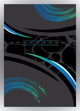 Dark Cracked Spiderweb Abstract Sublimation Pattern Vector - Aqua Blue Techno Jersey Template