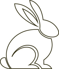 Minimalist rabbit line art logo vector, perfect for organic products, skincare, and natural branding.