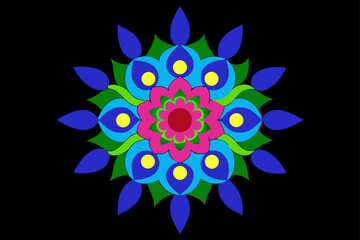 Colorful floral symmetrical