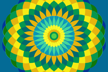 Colorful circular floral art