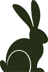 Stylish bunny silhouette vector icon, perfect for luxury logos, organic products, and wellness branding.