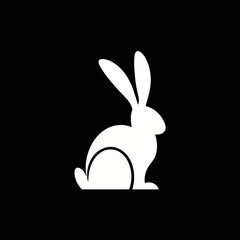 Minimalist rabbit logo vector on dark background, ideal for modern business or organic brand identity.