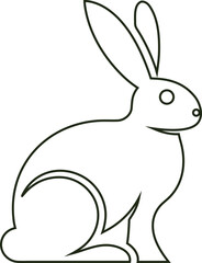 Modern rabbit outline vector icon, ideal for logo design, wildlife conservation, and organic lifestyle branding.
